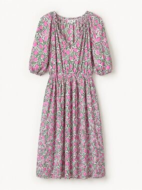 Mille Resort & Travel Pink Floral Midi Dress Size Large